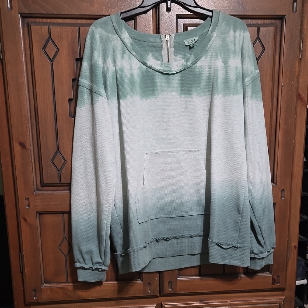 POL Green Ombre Sweatshirt, sz medium